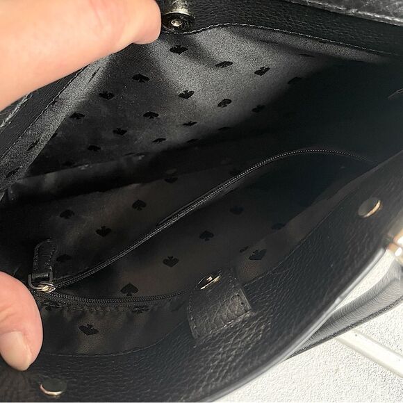 Kate Spade Leila Medium Triple Compartment Satchel Crossbody Bag Black - Picture 11 of 12